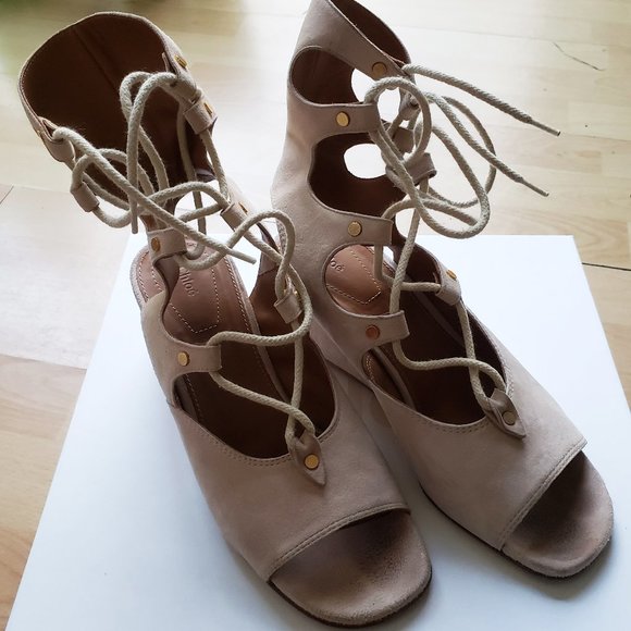 Chloe Shoes - Chloe Gladiator Lace-Up Wedge Sandals